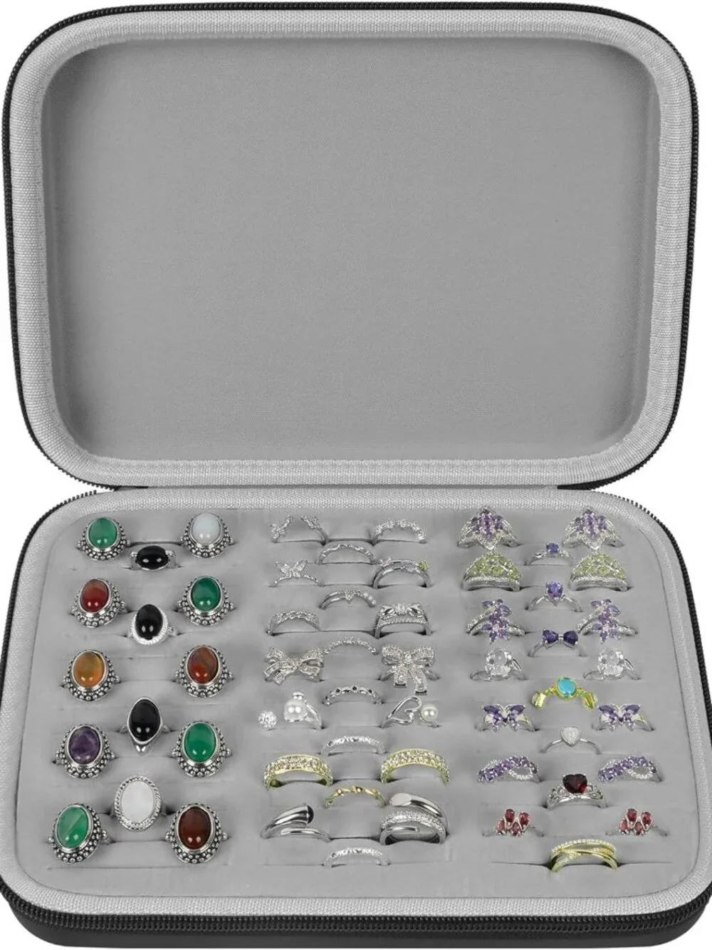 Ring Organizer Storage Case - Jewelry Ring Display Collector Box with 42 Slots. - Picture 7 of 7